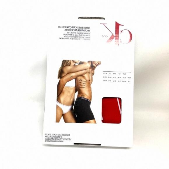 💖MEGA SALE💖Calvin Klein 1 Pack Men NB2226603 Microfiber Print White Red s - Picture 5 of 7